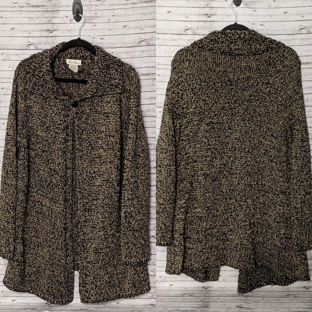Fred David women SZ:L black & cream Long sweater